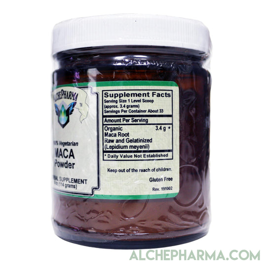 Maca Root Powder 4oz- 100% Organic, 100% pure, 100% Vegetarian, 100% Organic- Raw and Gelatinized ( Great Tasting )-maca-AlchePharma