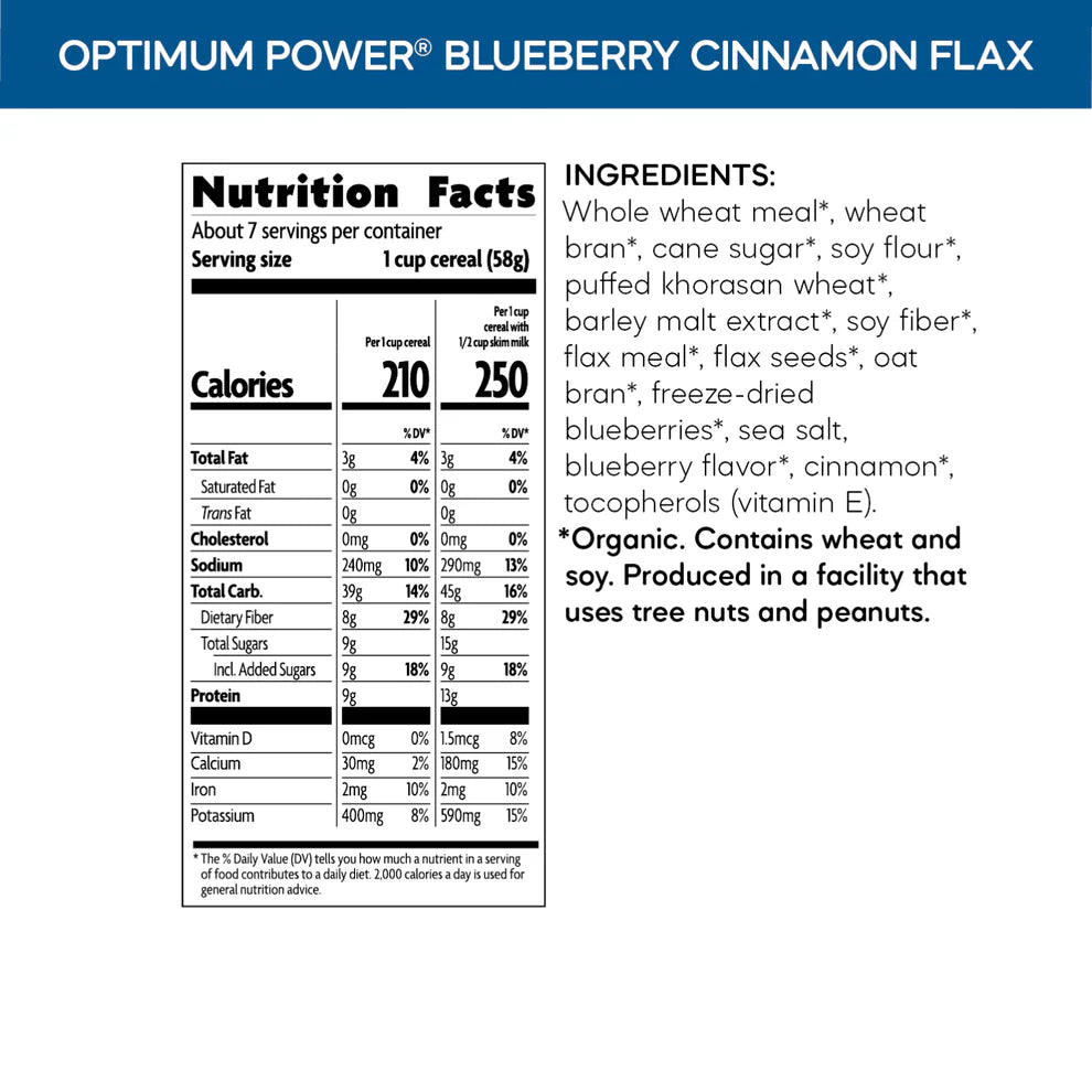 Optimum Power Blueberry Cinnamon Flax Cereal - 14 Oz.
