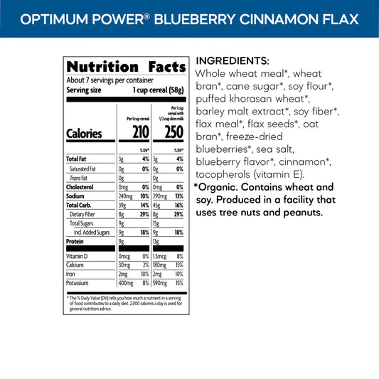 Optimum Power Blueberry Cinnamon Flax Cereal - 14 Oz.