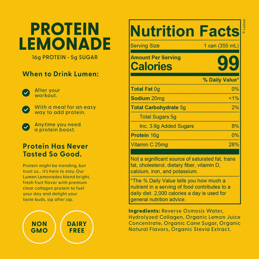 Protein Lemonade - Clear Collogen Protein Beverage - 12 Fl. Oz.