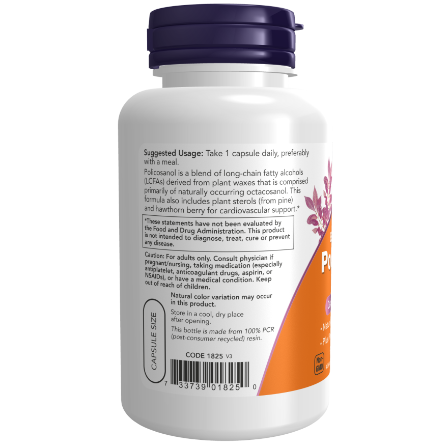 Policosanol, Extra Strength 40 mg Veg Capsules-Cholesterol/Cardiovascular Support-AlchePharma