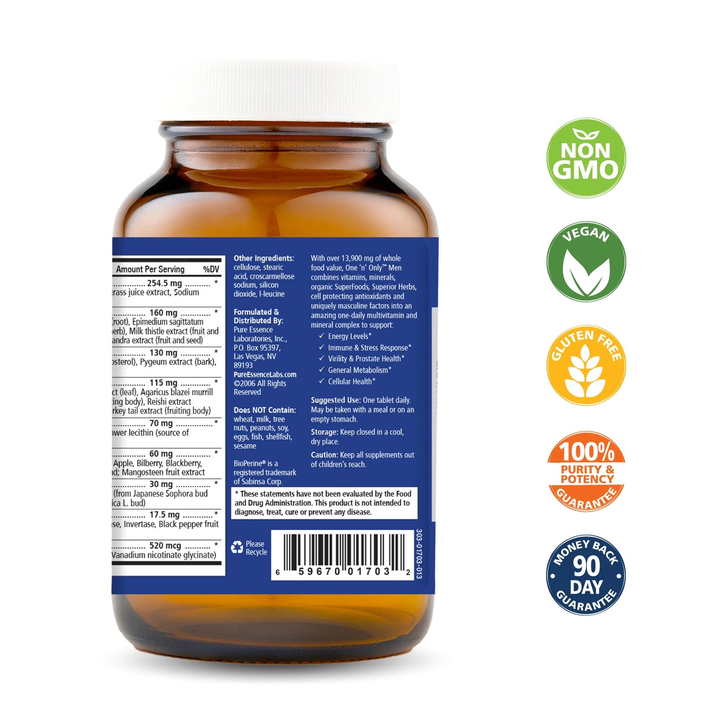 One 'n' Only Men™ - One Daily Whole Food Multi Tablets