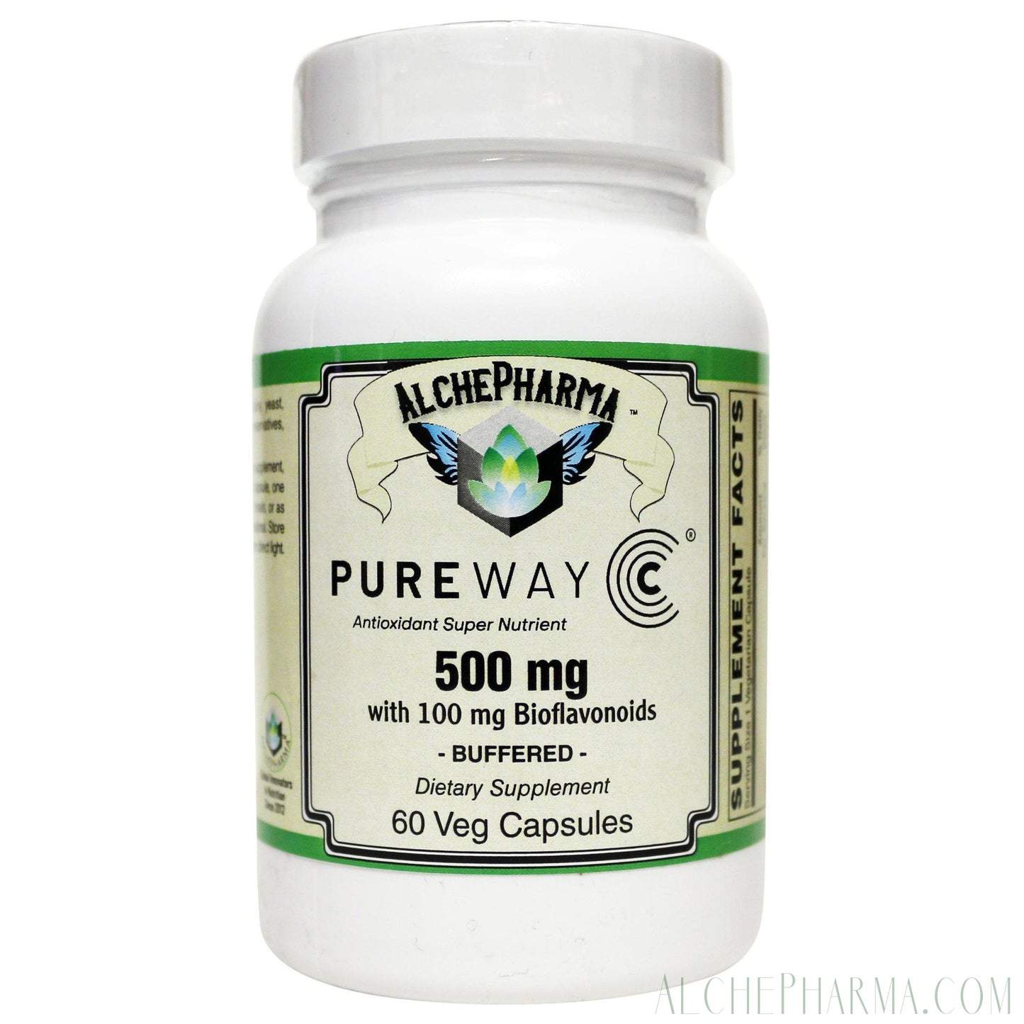 PureWay-C®( contains Vitamin C bound to lipid metabolites) - Non-Acidic 500 mg Caps-Anti-Oxidant-AlchePharma-60 VCaps-AlchePharma