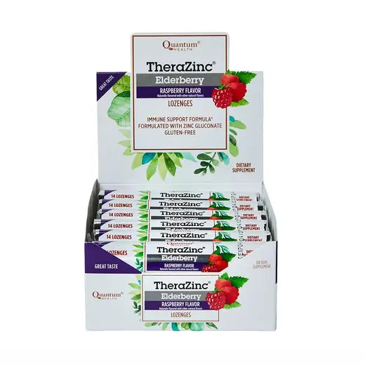 Quantum Health TheraZinc® Elderberry Lozenges in Raspberry Flavor