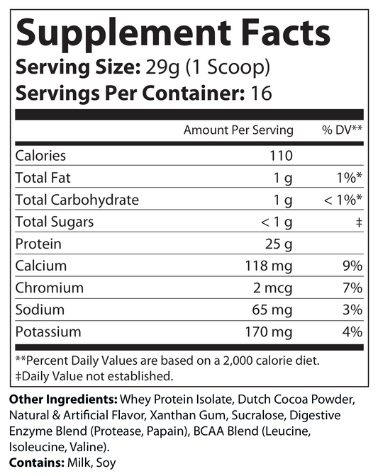 1lb 100% Whey Armor Isolate Protein Chocolate