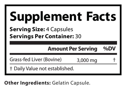 Grass Fed Desiccated Beef Liver Capsules – Pasture Raised