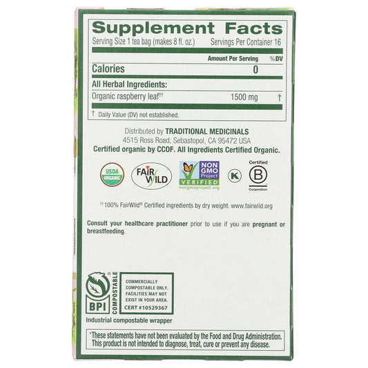 Raspberry Leaf Tea, Organic-Herbal Teas-AlchePharma