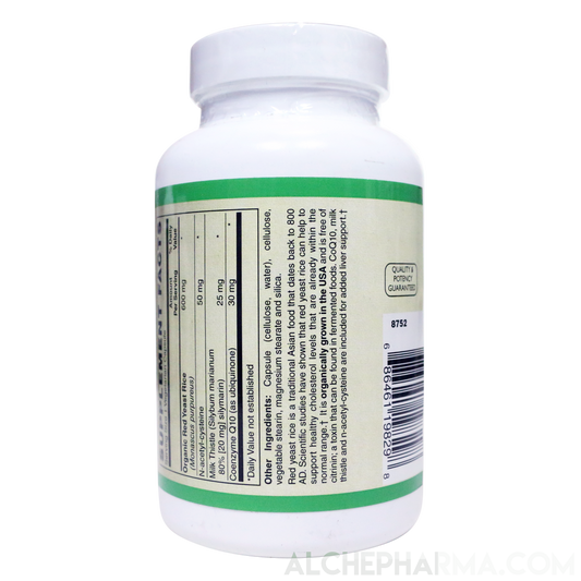 Red Yeast Rice Plus, 600mg ( Organically Grown - Citrinin Free )-Herb-AlchePharma