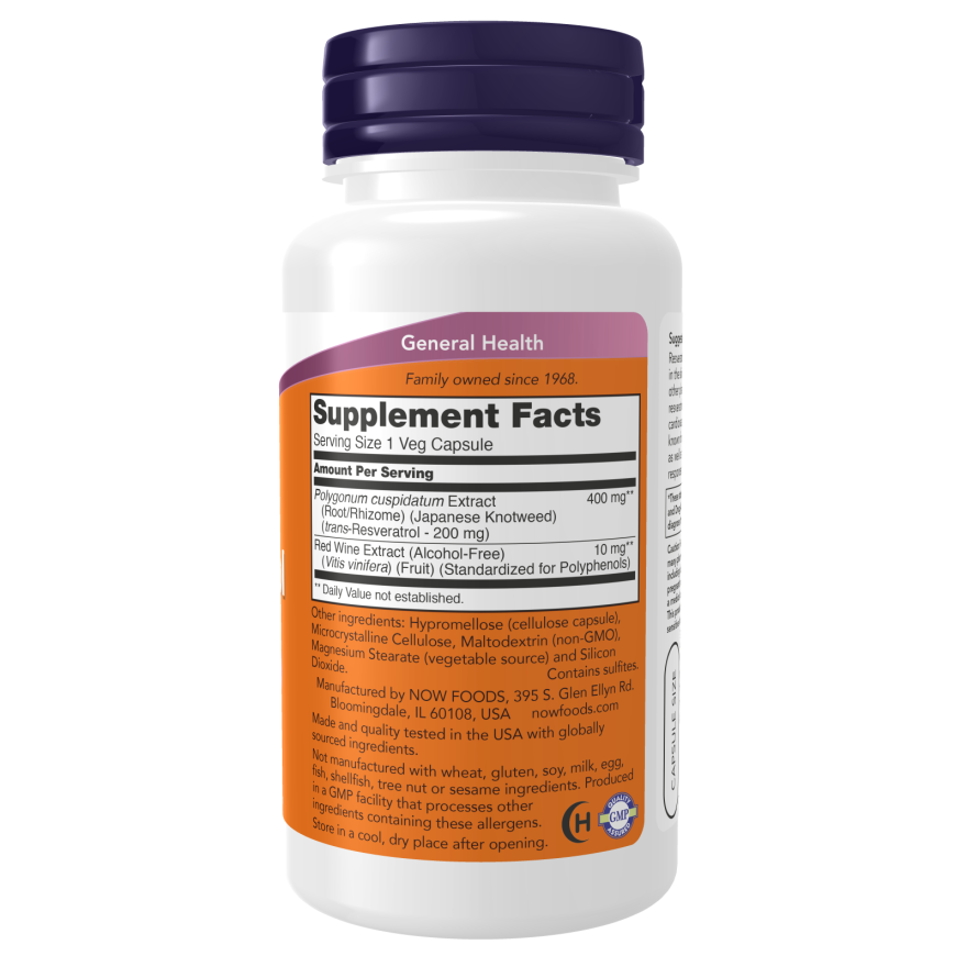 Resveratrol 200 mg Veg Capsules-Antioxidants-AlchePharma
