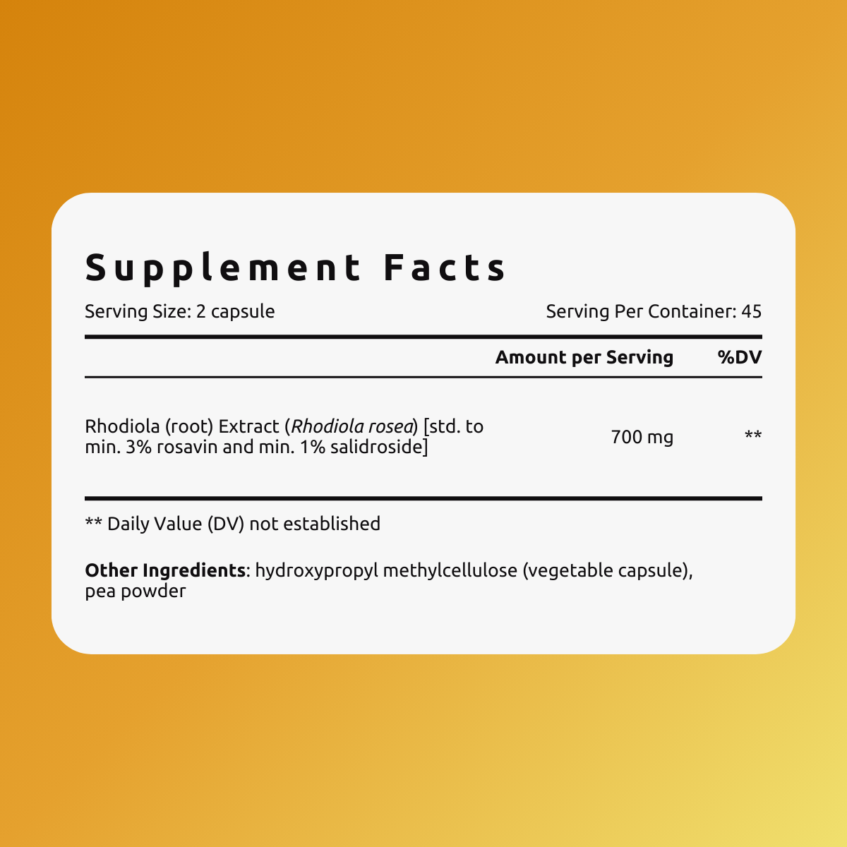 Rhodiola Rosea - 90 capsules