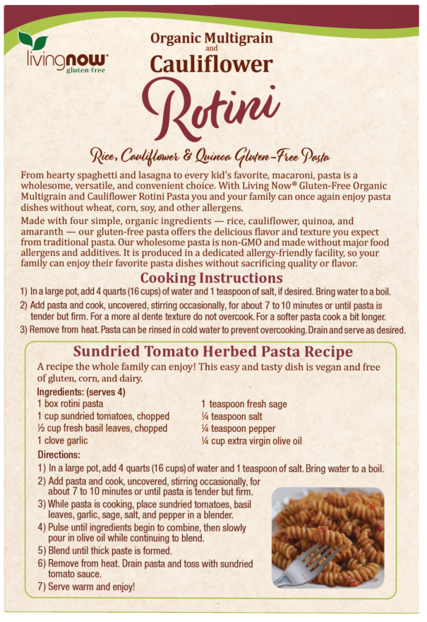 Cauliflower and Multigrain Rotini Pasta, Organic