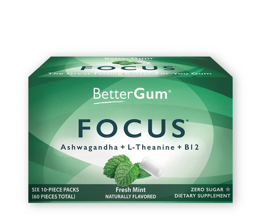 BetterGum Focus Gum 6 x 10 piece gum packs