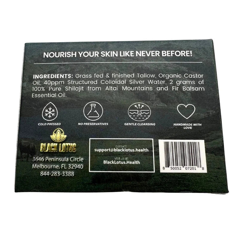 Shilajit (Grass-fed Tallow) Soap - Infused with Colloidal Silver-Bar Soap-AlchePharma
