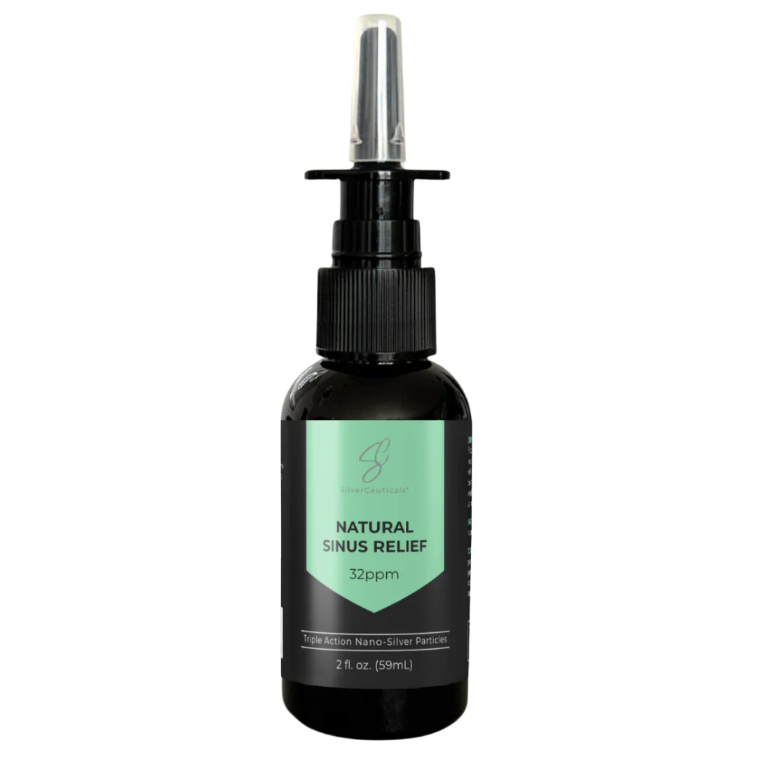 Natural Sinus Relief Spray - 32 PPM Nano Silver - 2 Fl. Oz.