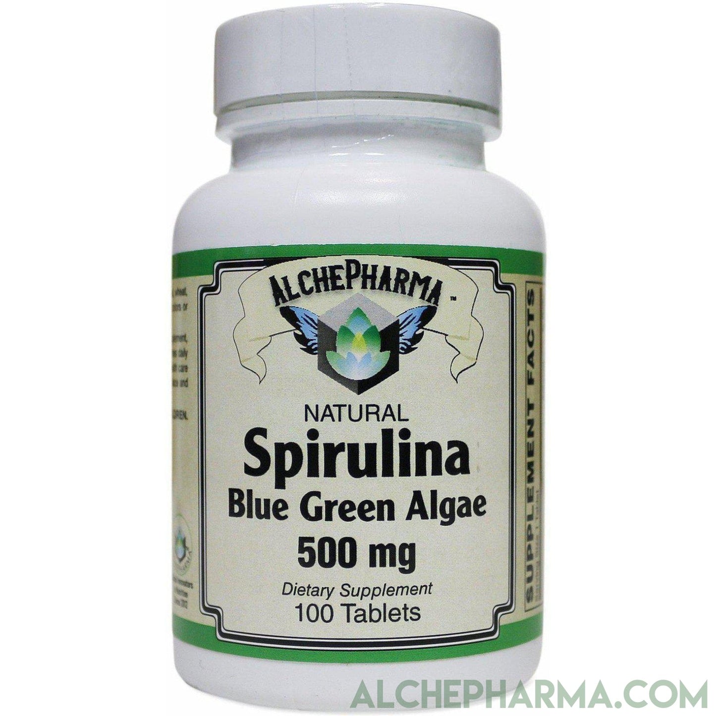 Spirulina Natural (Blue Green Algae) 500 mg 100 Tablets - AlchePharma