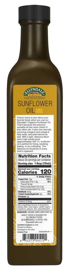 Sunflower Oil, Organic