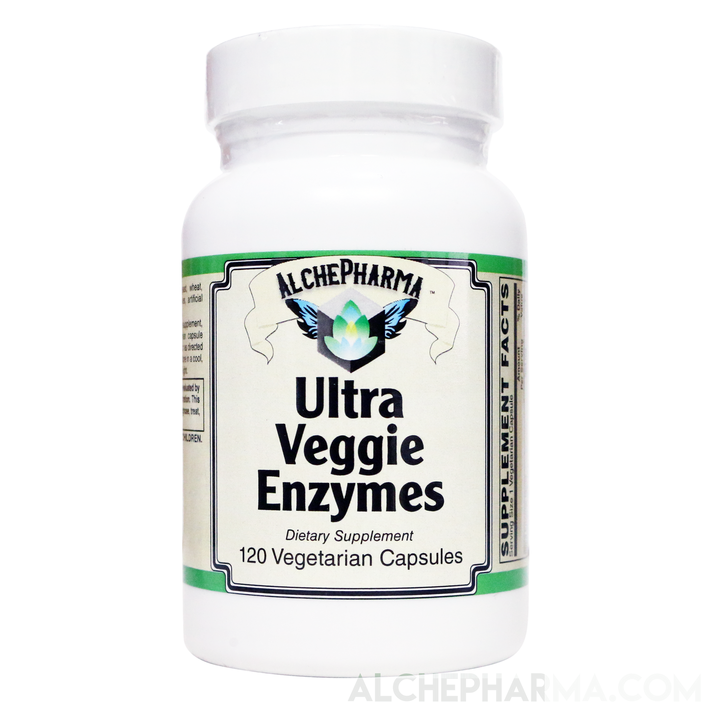 Ultra Veggie Enzymes w/ protease enzymes active at pH levels of 6.0, 4.5 and 3.0 ( patented nzimes™ )-enzymes-AlchePharma