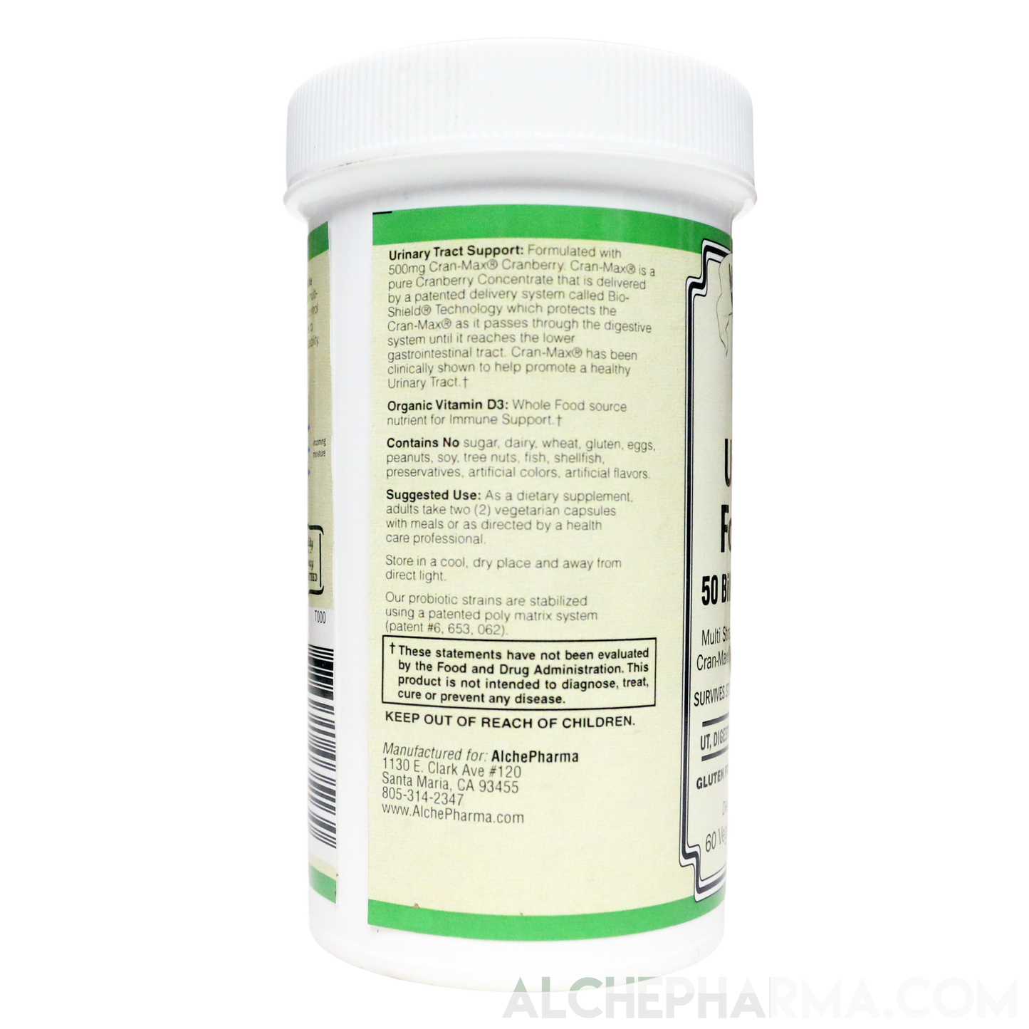Urinary Formula - 50 Billion Probiotic Multi Strain w/Pre-Biotic and Cran-Max®️-Probiotics-AlchePharma