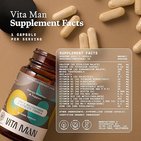Vita Man - Men's Multivitamin & Vitality Formula - 30 Capsules