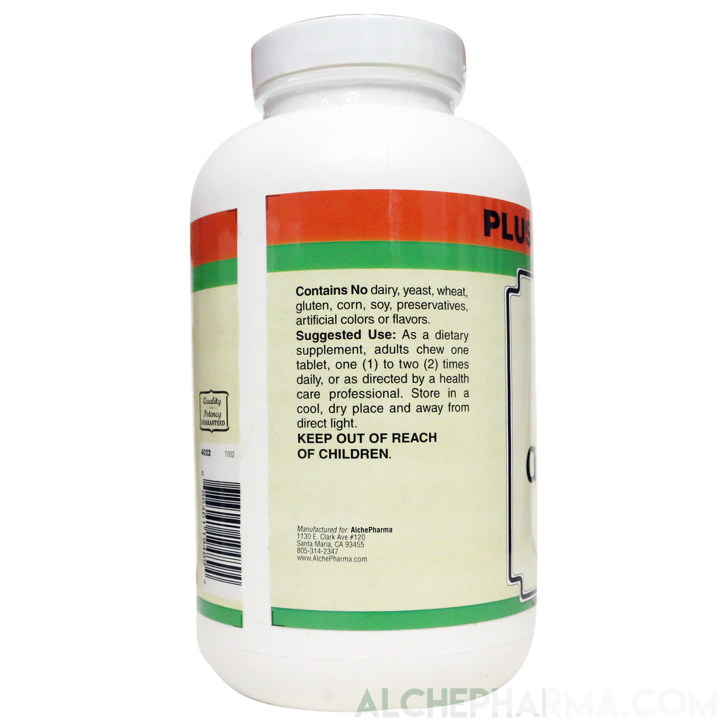 Vitamin C Chewable (Sodium Ascorbate / Ascorbic Acid Combo ) for a Non Acidic 500 mg high quality chewable tablet-Vitamin-AlchePharma