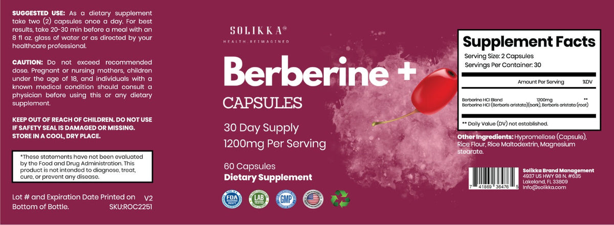 solikka Berberine Plus 1200mg
