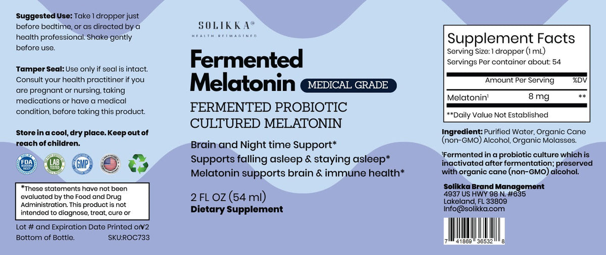 solikka Fermented Melatonin 2 Fl. Oz. Medical Grade