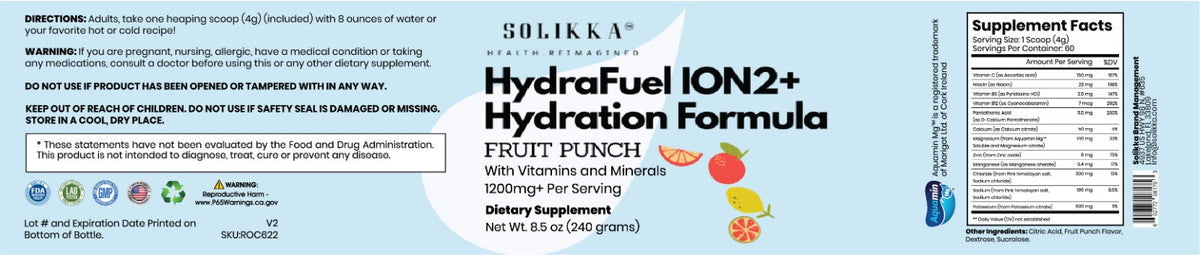solikka HydraFuel Ion2+Hydration Fruit Punch