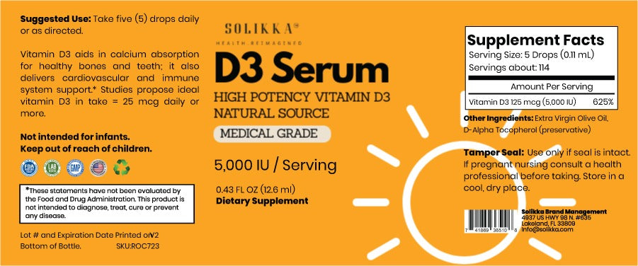 solikka Liquid D3 Ultra Medical Grade