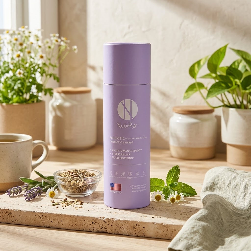 Nudora Probiotic + Prebiotic & Herbs Purple Mood & Stress Support