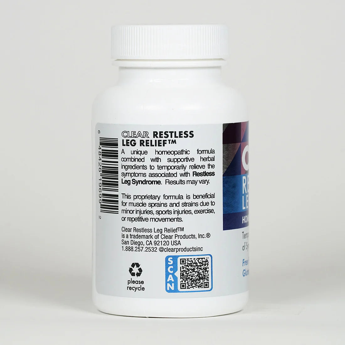 Clear Restless Leg Relief - Homeopathic Formula - 60 Capsules