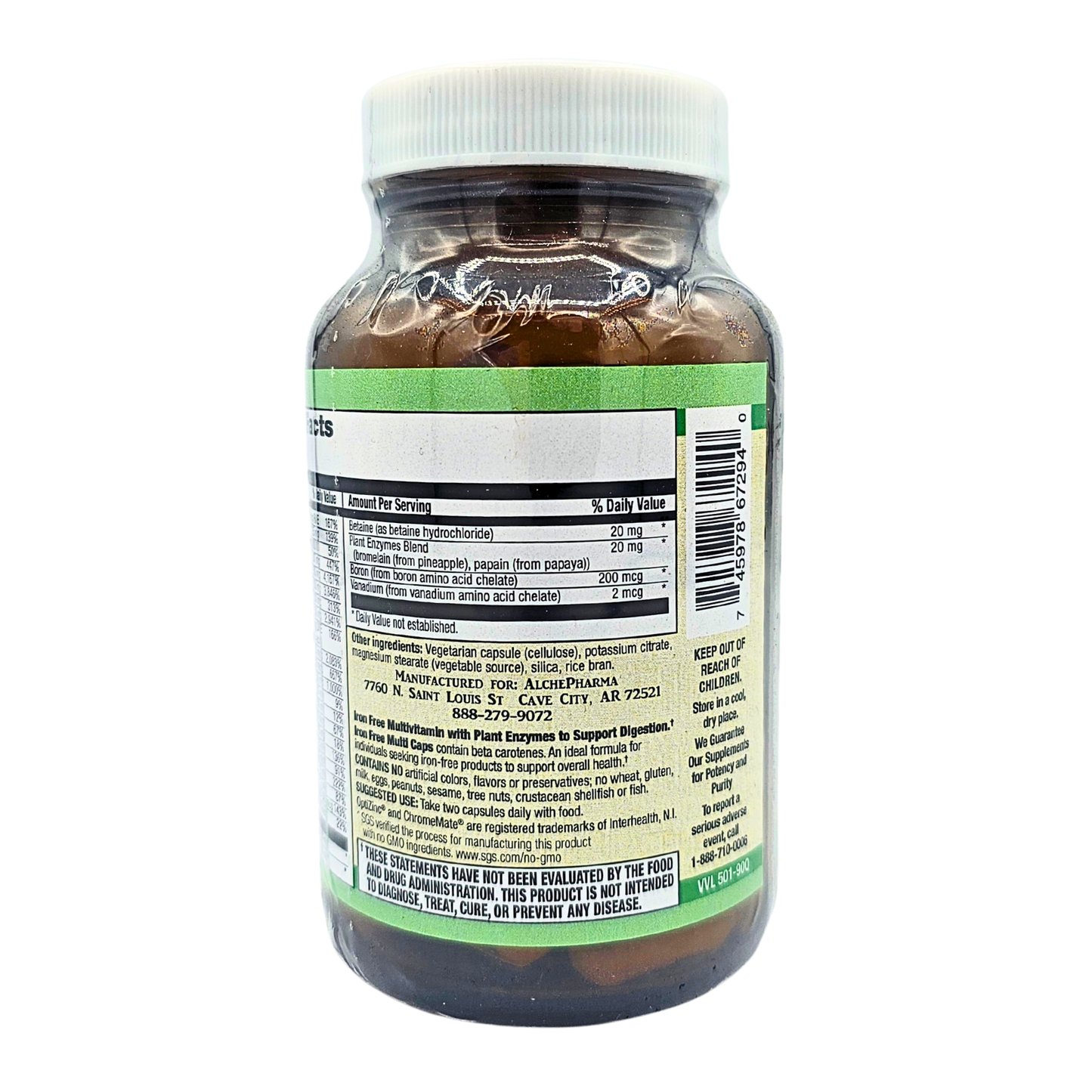 Iron Free Multi Caps - with Carotenoids and Plant Enzymes - 90 Capsules