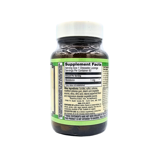 Melatonin 1 mg - Peppermint Flavored - 60 Lozenges