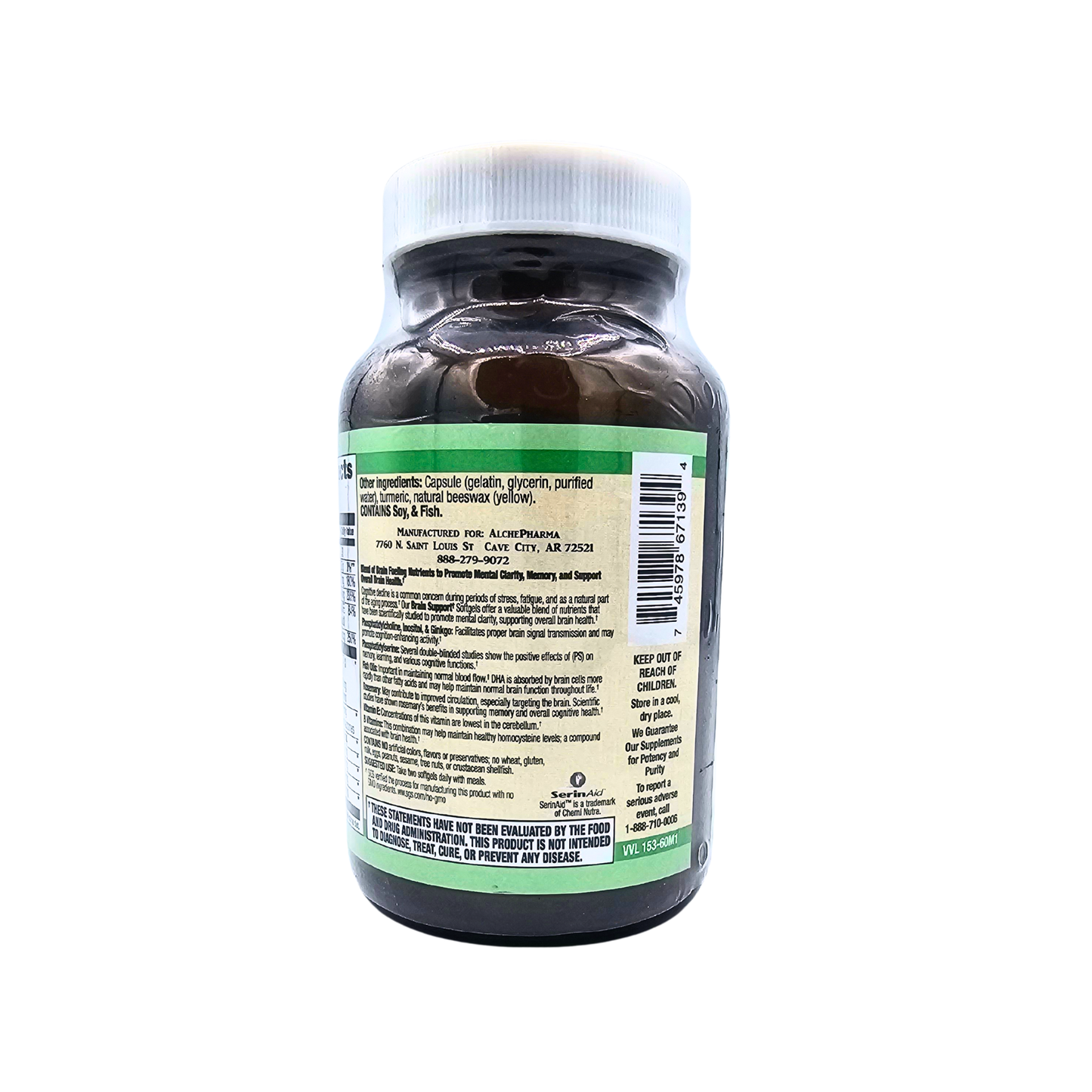 Brain Support Softgels - with SerinAid - 60 Softgels