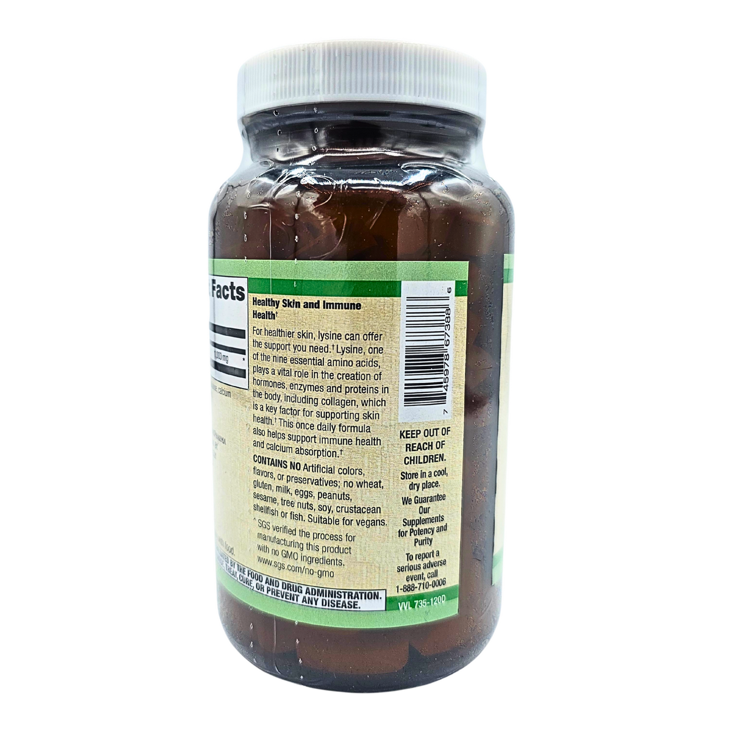 L-Lysine - 1,000 Mg, Free Form - 120 Tablets