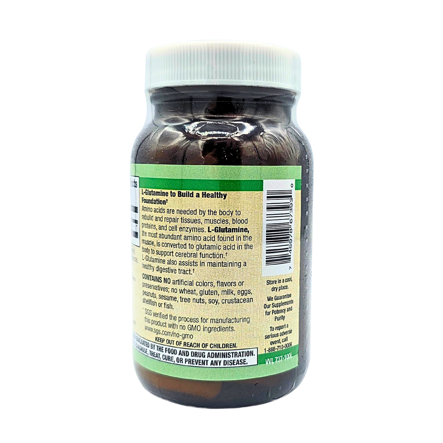 L-Glutamine 500 mg, Free Form Capsules