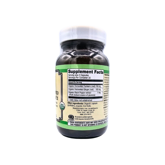 Fermented Turmeric Complex - Organic, with Ginger and Black Pepper - 60 Capsules