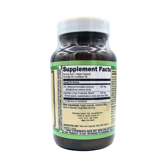 DGL - Deglycyrrhizinated Licorice with Fennel, Marshmallow & Aloe Vera - 90 Capsules