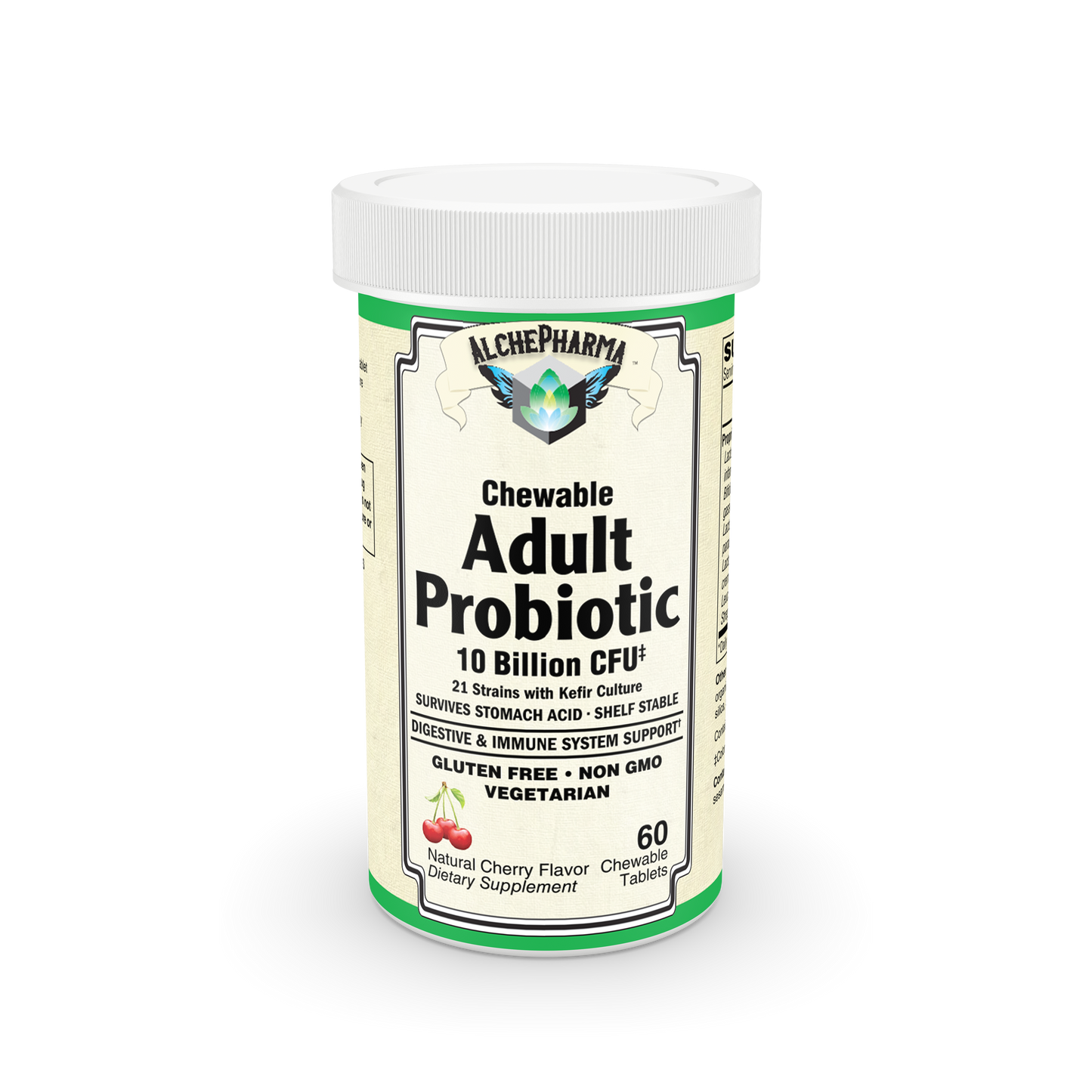 Adult Probiotic - 10 Billion CFU, Cherry Flavored - 30 Chewable Tablets