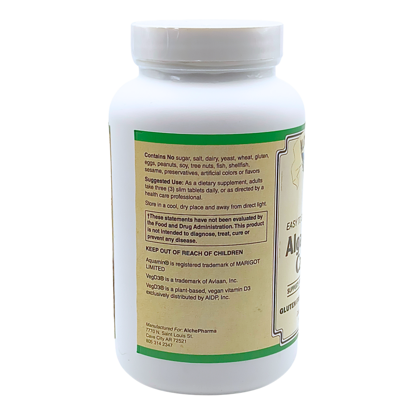 Algae-Based Calcium - Easy to Swallow Slim Tablets