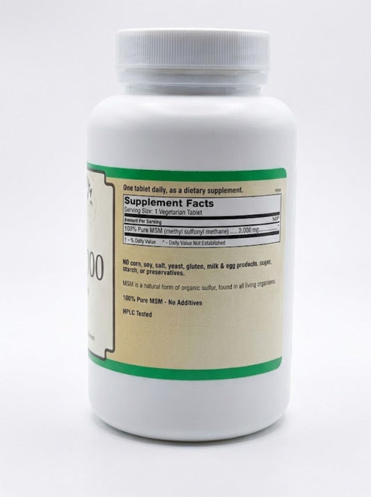 MSM 2000 (100% Pure MSM) - 60 Vegetarian Tablets