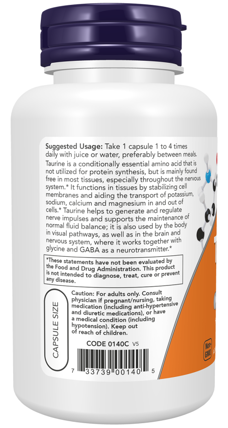 Taurine 500 mg Veg Capsules