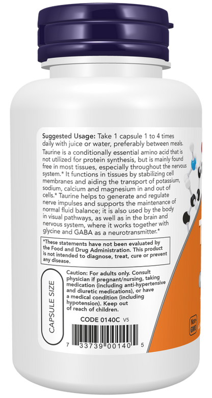 Taurine 500 mg Veg Capsules