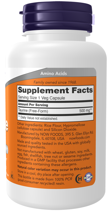 Taurine 500 mg Veg Capsules