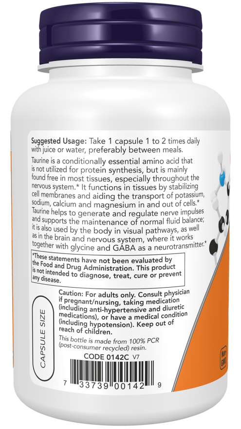 Taurine - Double Strength 1000 mg Veg Capsules