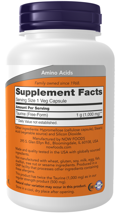 Taurine - Double Strength 1000 mg Veg Capsules