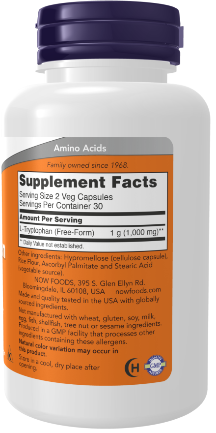 L-Tryptophan 500 mg Veg Capsules