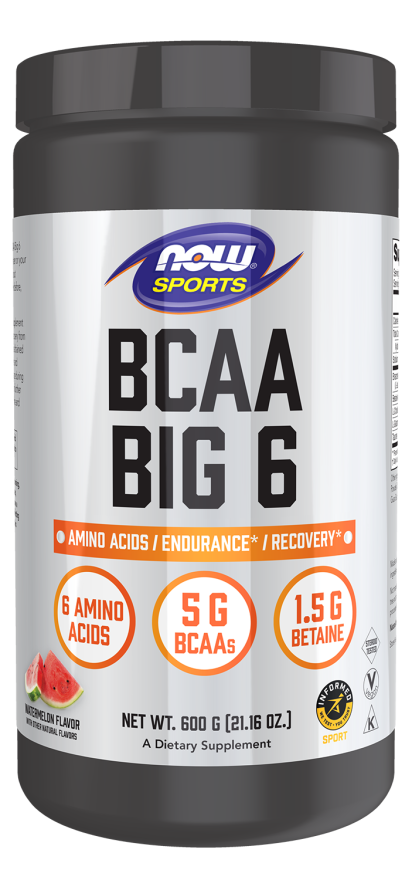 BCAA Big 6 Powder - Amino Acid Blend, Watermelon Flavored - 600 G