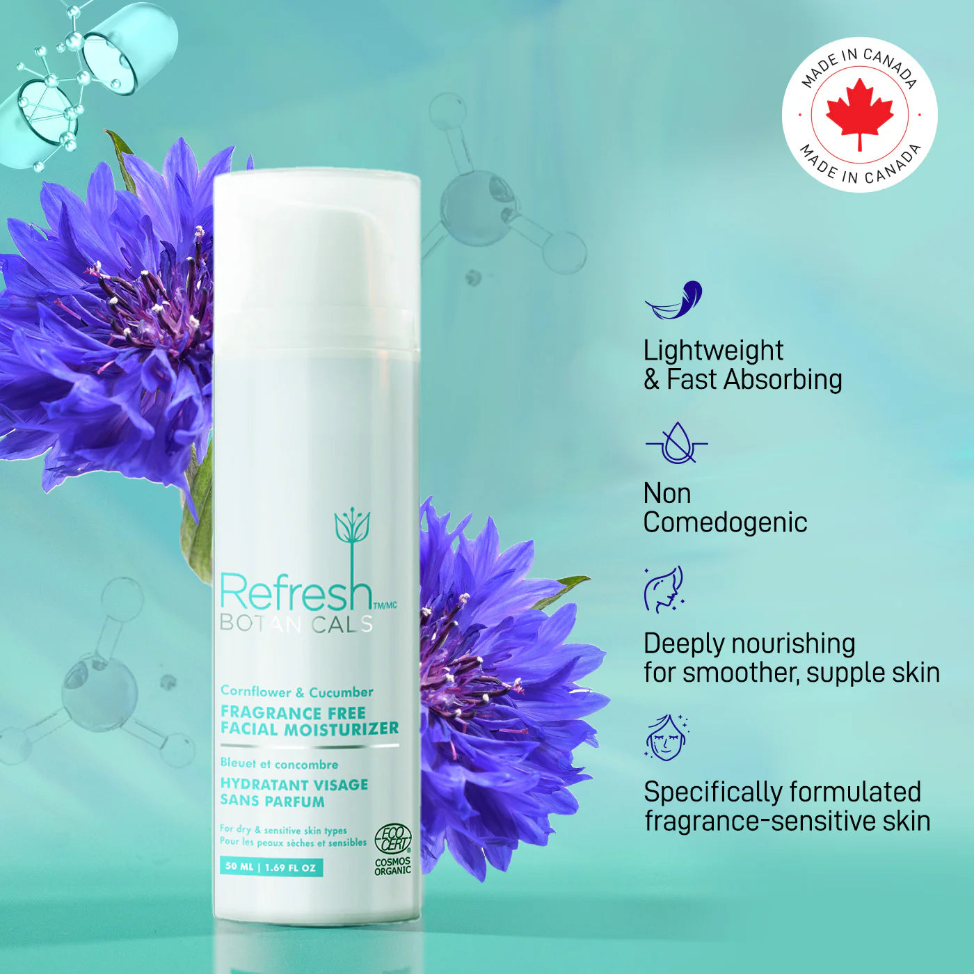Refresh Botanicals - Fragrance Free Facial Moisturizer 1.69 fl oz