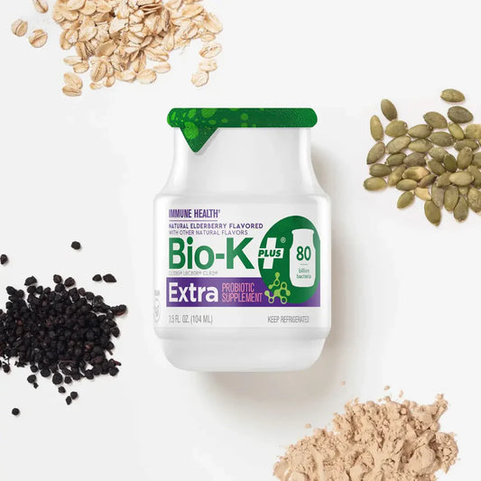 Bio-K Plus Extra Elderberry probiotic fermented soy