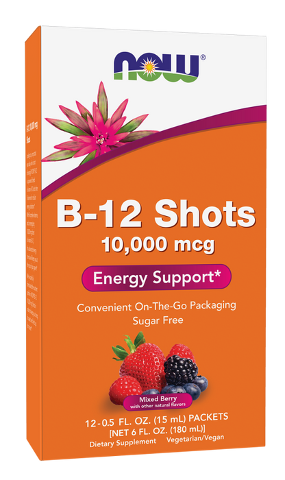 B-12 Shots - 10,000 Mcg, Berry Flavored - 12 Pack